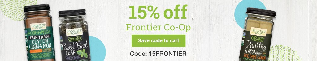 15% off Frontier Co-Op spices, seasonings & more